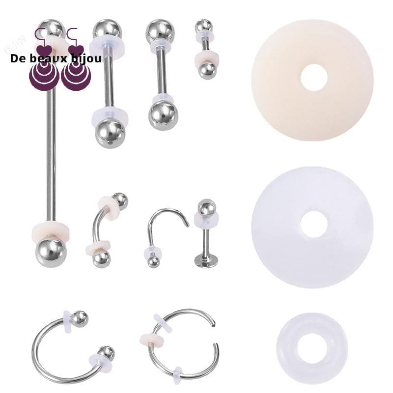 Bom 1 Saco De Silicone Piercing Jóias Almofada Discos De Cura Flexível Anti Hiperplasia Para Fixar A Cartilagem Brinco N