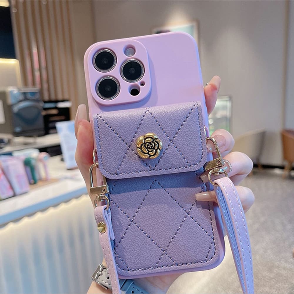 Capa De Cordão Crossbody Para Xiaomi Redmi Note 15 Pro Plus 14 13 Mi 17T 15T 14T 13T 12T 5G 4G Flor Carteira Titular Do