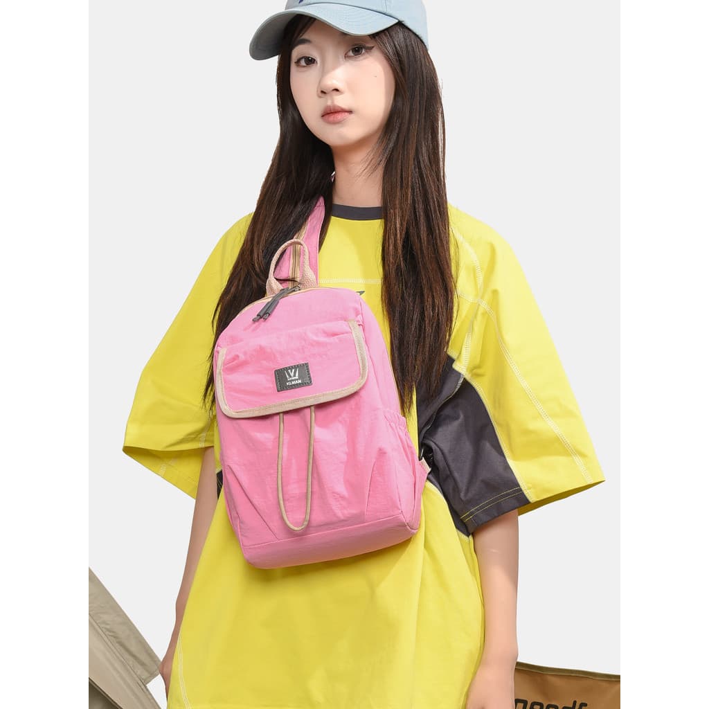 2026 novo estilo de viagem lazer pequena mochila feminina leve multifuncional dupla utilização saco do mensageiro ao ar