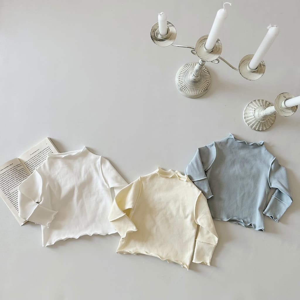 Primavera outono roupas infantis de manga comprida camiseta 6 meses bebê meia gola alta camisa de fundo menina recém-nas