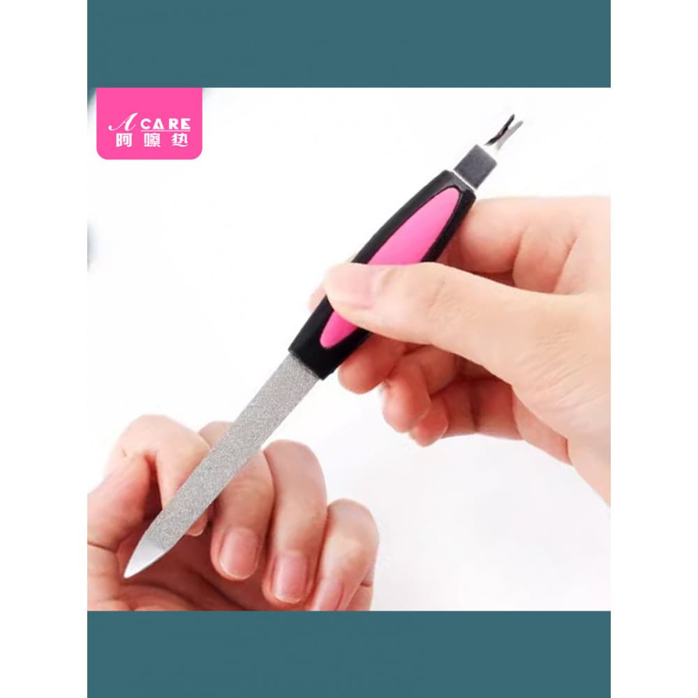Lixa de unha/aço inoxidável B1zq801-Fácil de usar ferramenta de Manicure reparação superfície de unha arquivo dupla face