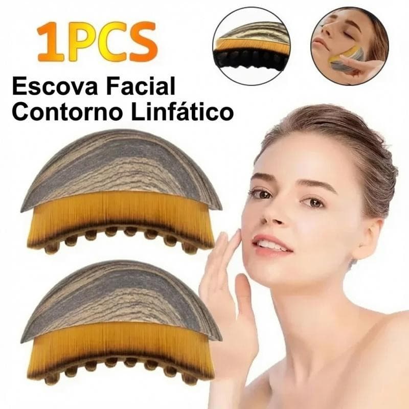 Escova Facial Drenagem Linfática Massageador Anti Inchaço Lifting Skincare Rosto Pele Gua Sha Glow