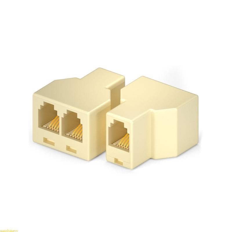 sunshineyy Adaptador Divisor Telefone RJ11 Durabilidade Para Conexão Dupla 6P4C 6P2C