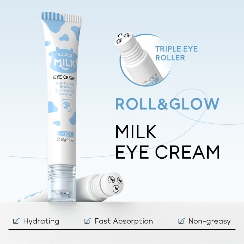 LAIKOU Mi lk HA Roll & Glow Creme Para Os Olhos Suave Iluminar Hidratante Inchaço Redutor Não Oleoso 20g