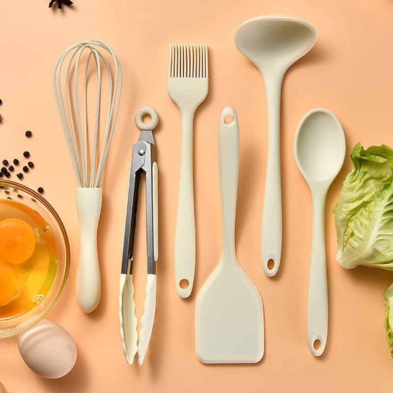 Mini conjunto de utensílios de cozinha com tudo incluído, colher de espátula de Silicone de tamanho pequeno, panela anti