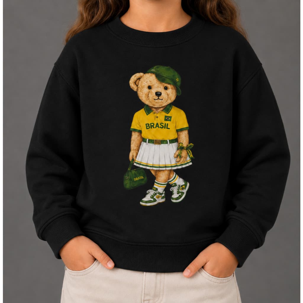 Blusa De Frio Infantil Feminino Moletom feminino Casaco Feminino Agasalho Estampado Moletom  urso