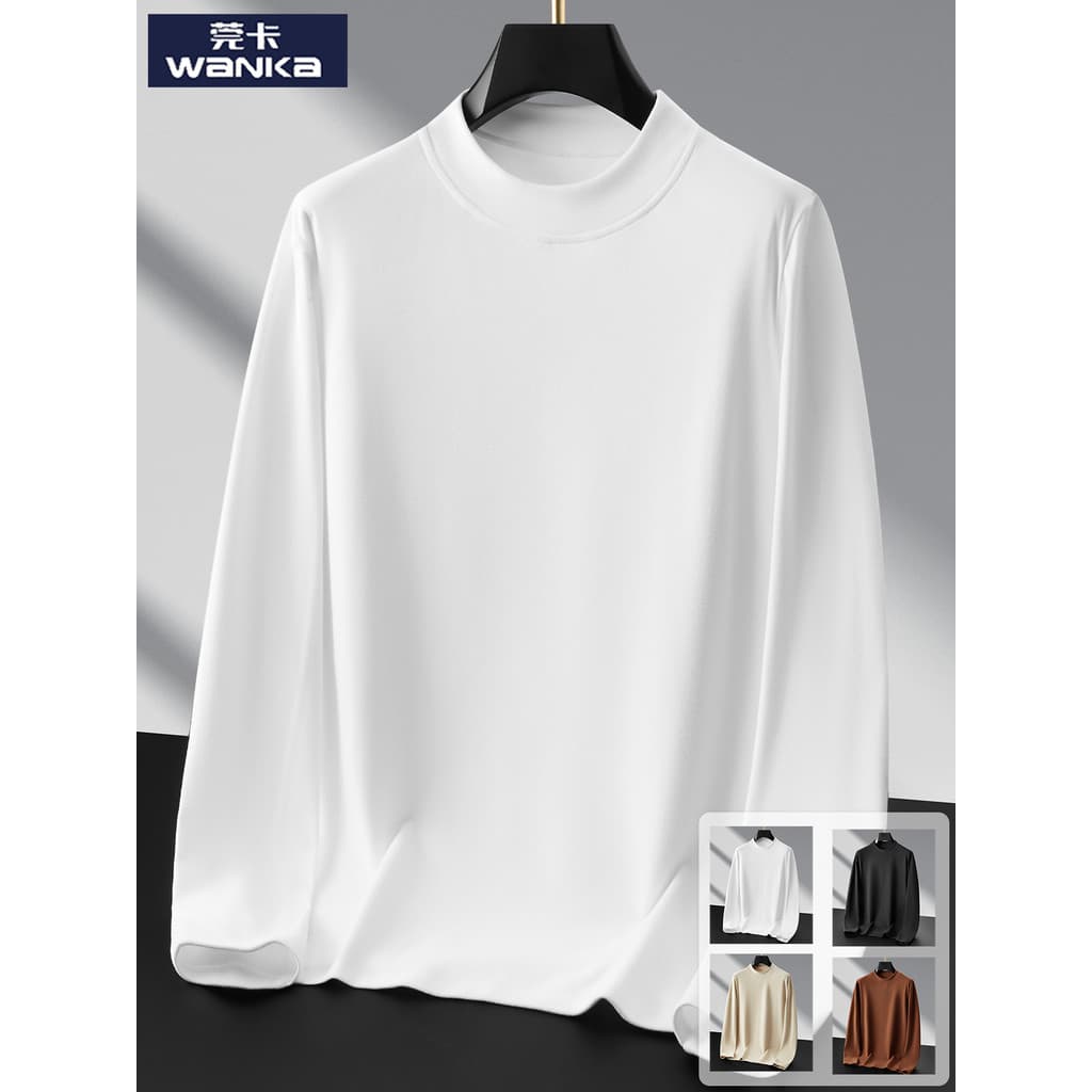 2025 novo estilo de manga comprida camiseta masculina estilo primavera jovens estudantes do ensino médio biônico veludo