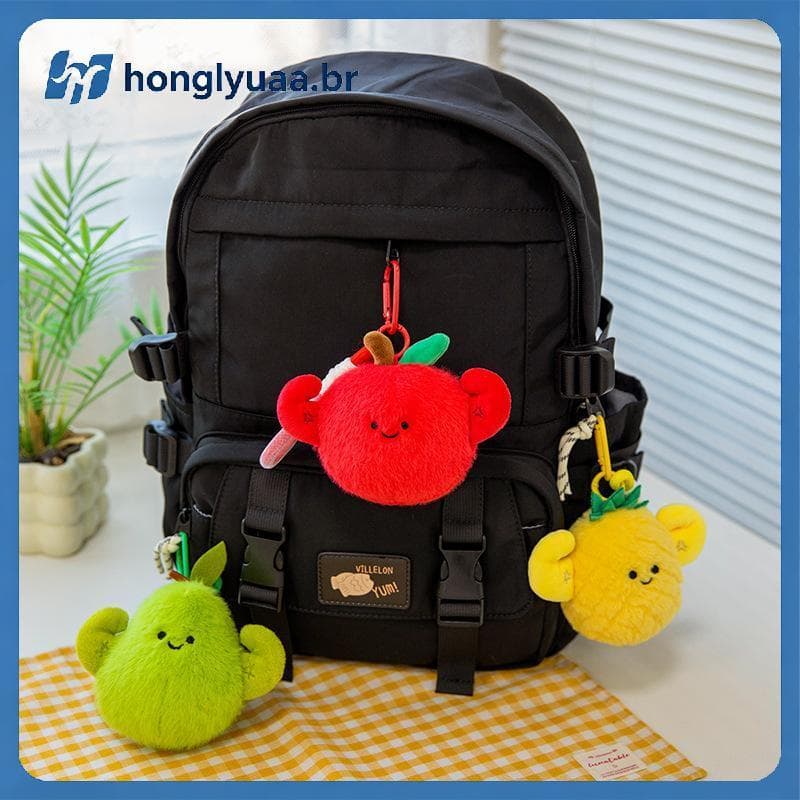 Chaveiro De Pelúcia Fofo Divertido Exercício De Frutas Desenho Animado Simulado Fruta Boneca Pingente Bapa Decorativo Ac