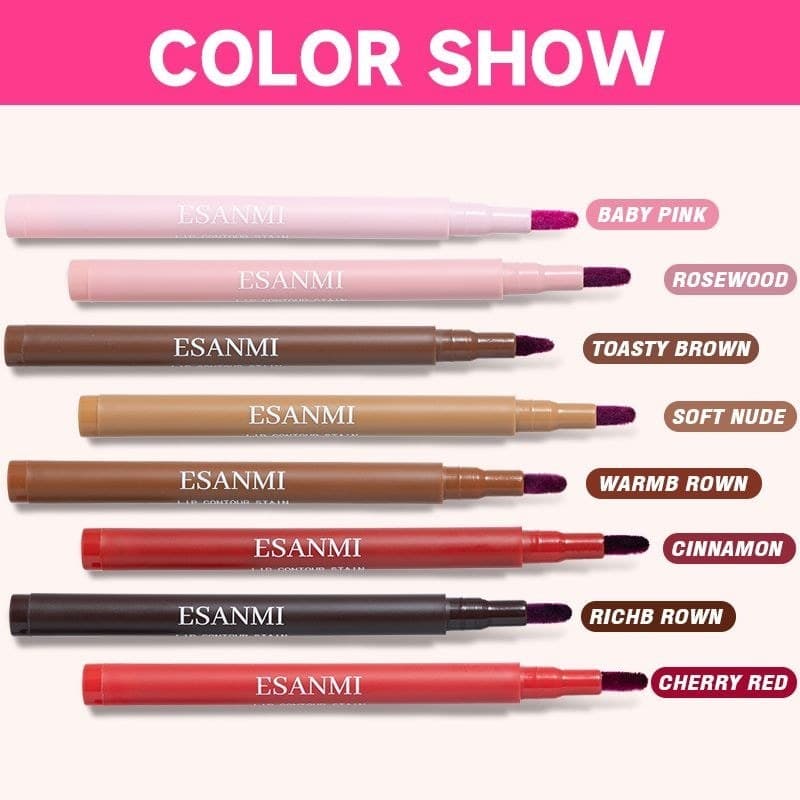 Batom delineador labial duradouro batom contorno escova delineador labial água brilhante inglês completo