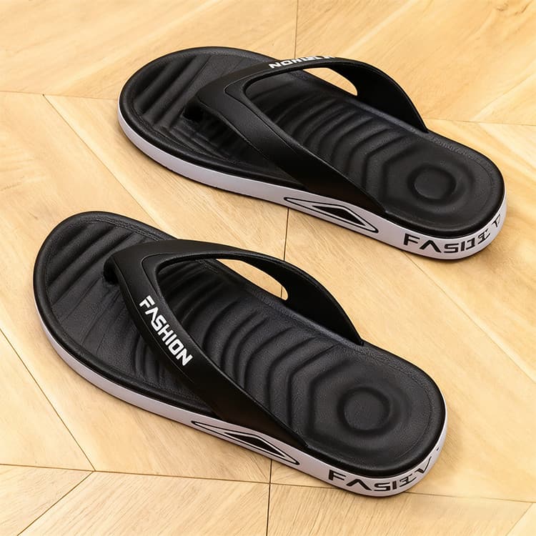 Chinelos Masculinos De Verão Moda Casual Antiderrapante Confortável Sandálias Tanga Preta Para Uso Diário