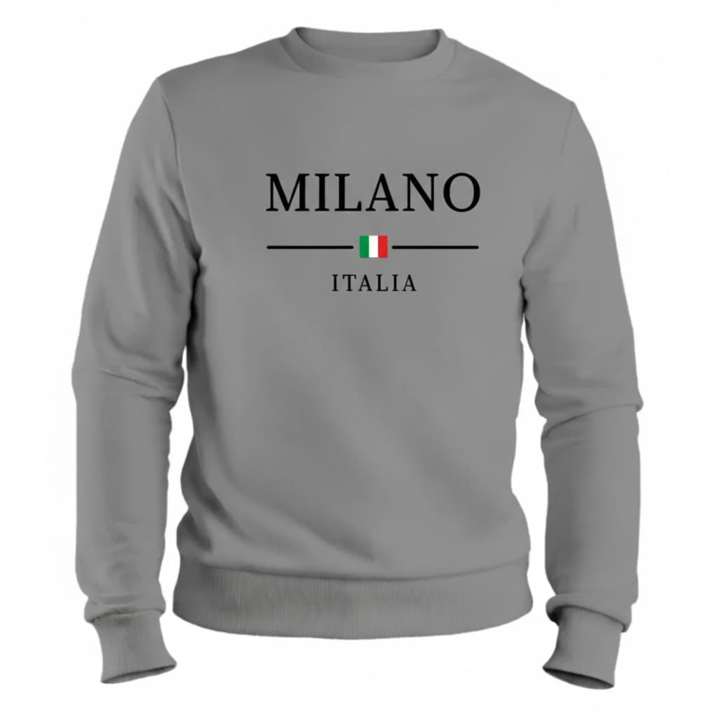 Moletom Sem Gorro Blusa De Frio Milano Italia Gola Careca Estilo Urbano Sueter