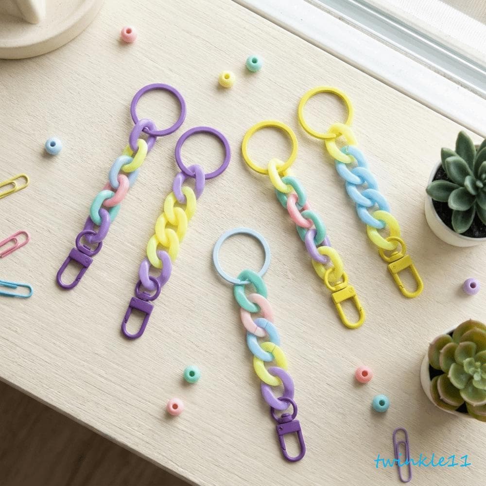 Cordão De Pulso TWINKLE , Chaveiro De Corrente Robusta Acrílica Leve Em Cor Doce , | Com Fecho Removível Colorido