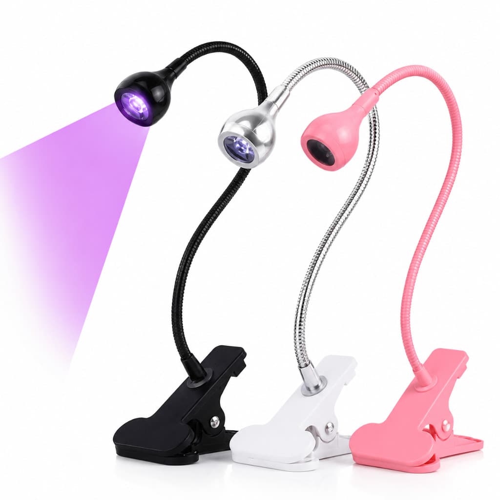 Mini Lâmpada LED UV USB para Unhas com Clipe Flexível de Mesa Luz Portátil para Secagem de Esmalte em Gel