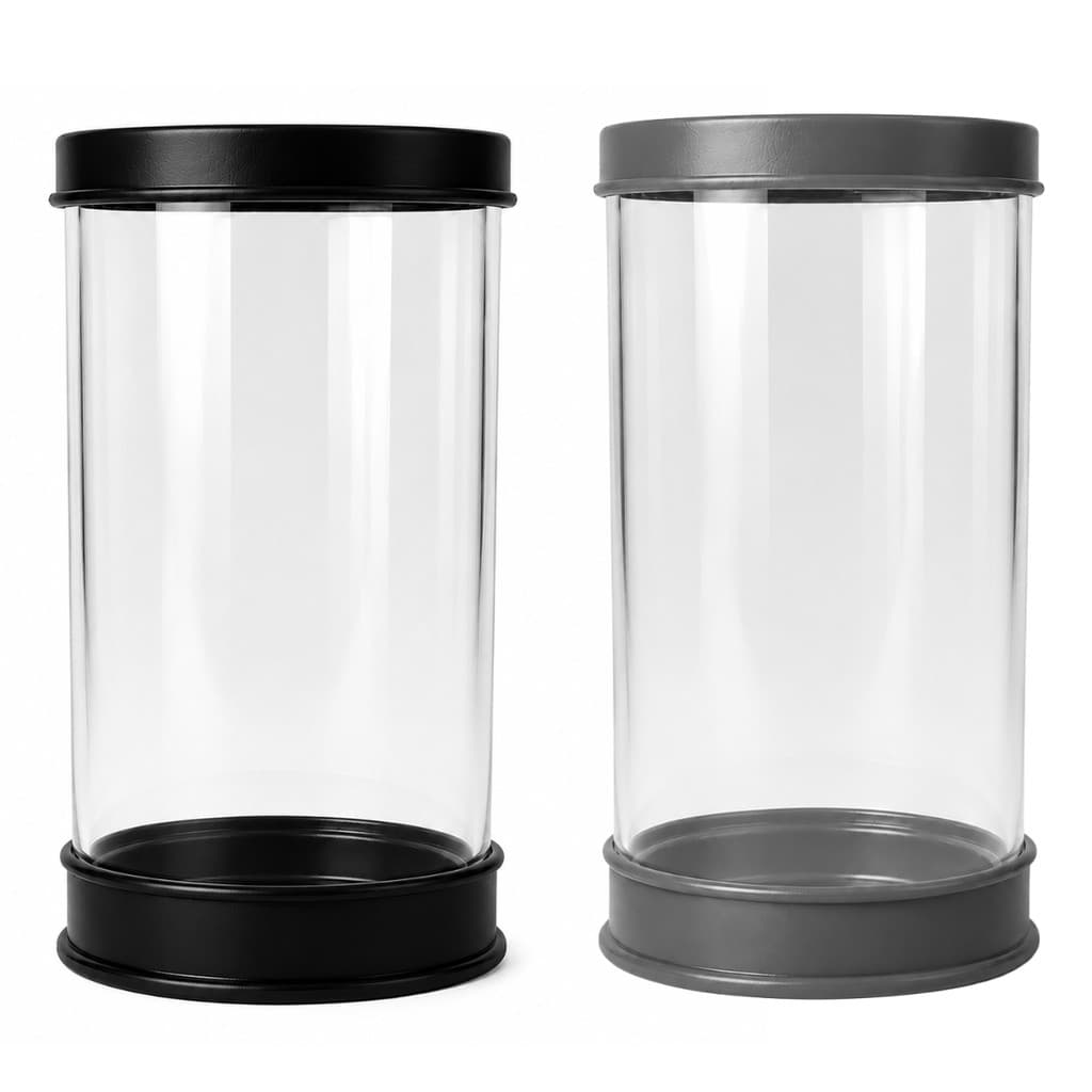 Copo Porta Vela 7 Dias Vidro Resistente Com Base Preta Cinza