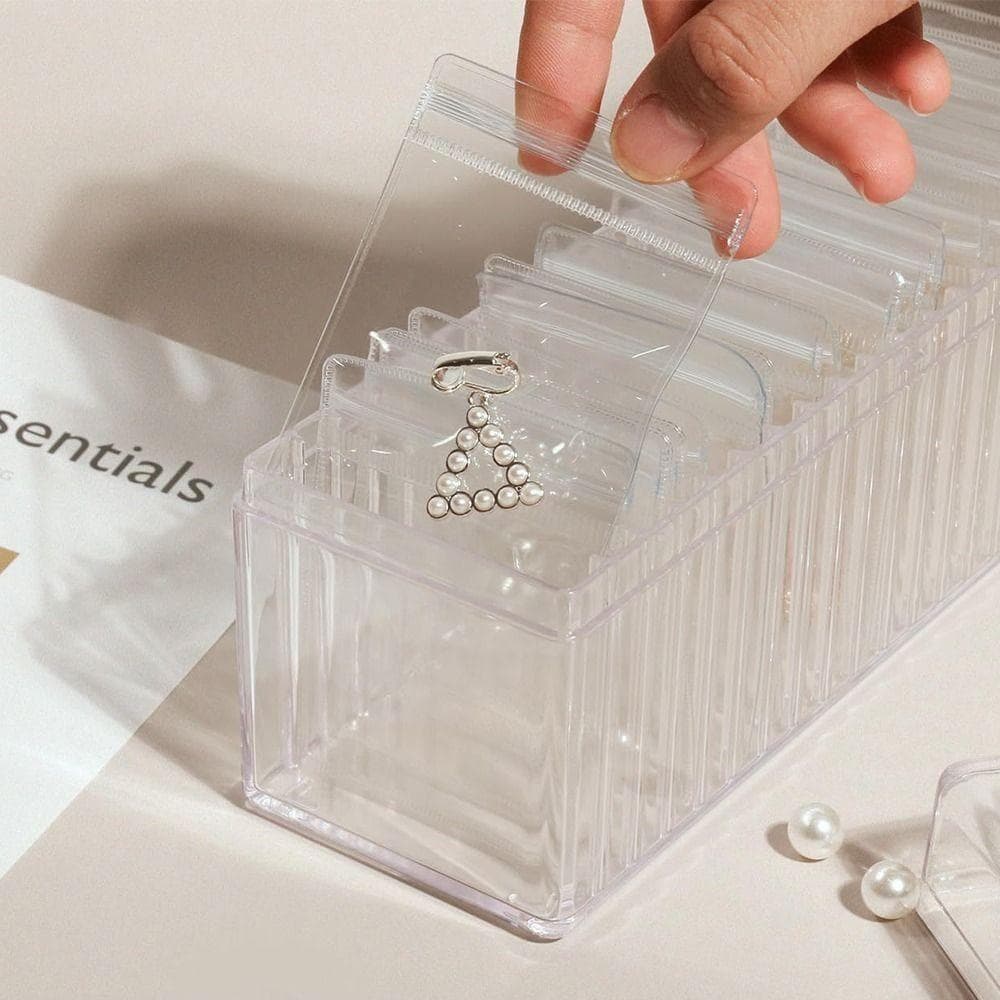 Caixa De Joias Acrílica SUNDANCE , Bolsa Portátil Com 20 Bolsas Organizador Transparente , Elegante