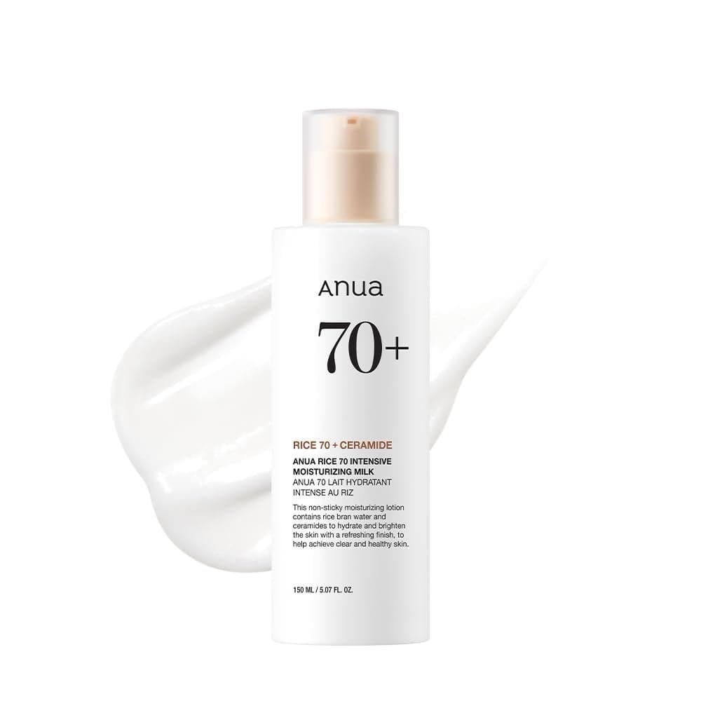 Leite Hidratante Intensivo ANUA Rice 70, Loção Hidratante para o Rosto, Niacinamida, Ceramidas, Para Todos os Tipos de P