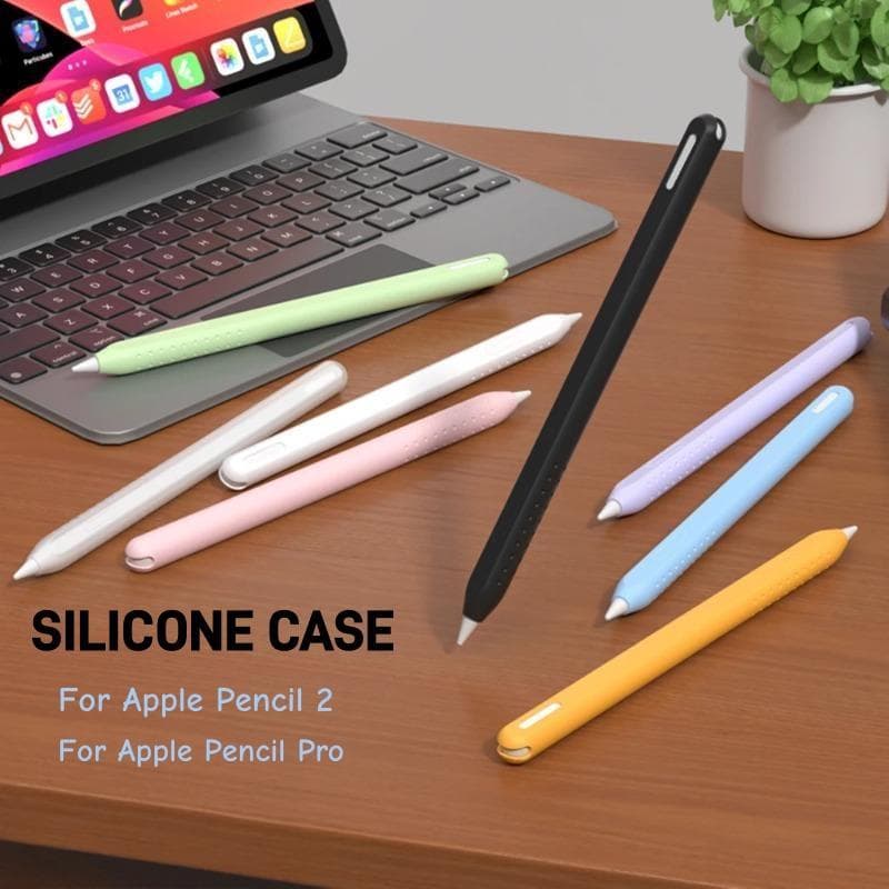 Estojo De Silicone Para Apple Pencil 2 , 2a Geração , Caneta Stylus , Capa De Cor Sólida Pro Protetora