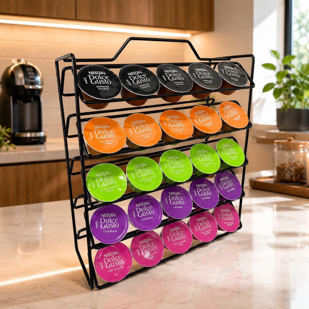 Organizador Porta Cápsulas de Café Dolce Gusto 32 40 50 Unidades Suporte Preto