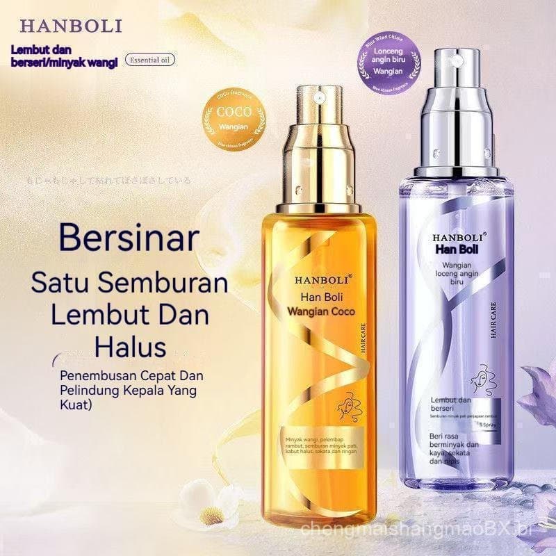 Spray de Óleo Capilar com Aroma Floral HANBOLI Refresca, Acalma, Ilumina e Proporciona Cuidado Duradouro