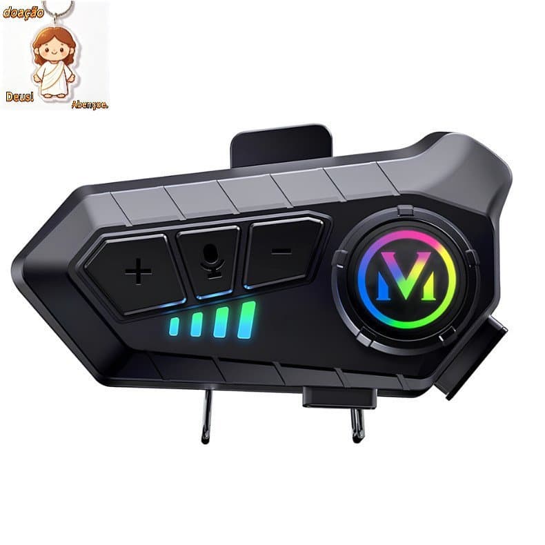 Motocicleta Sem Fio Bluetooth 5.3 Fone de Ouvido Capacete Kit de Chamadas Mãos Livres À Prova D'Água