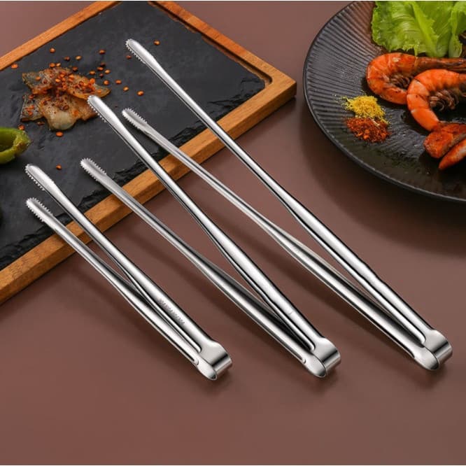 Pinças de churrasco em aço inoxidável, pinças alongadas, utensílio de cozinha para alimentos
