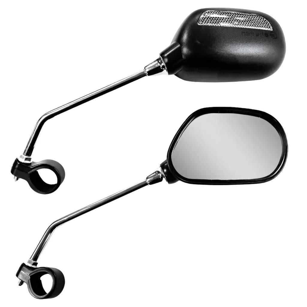 Par Universa Retrovisor Completo Bike Retangular Preto