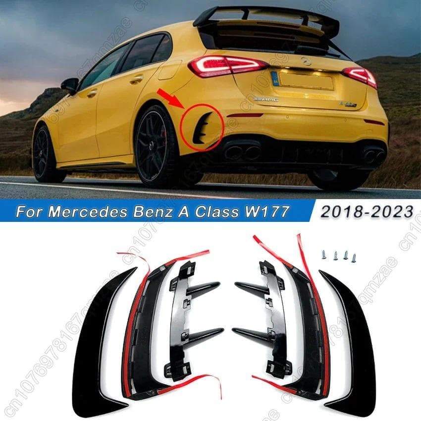 Para Mercedes Benz W177 AMG Linha Hatchback A180 A200 A220 A250 A35 2018-2023 Par De Piscas Traseiras Pára-Choques Spoil