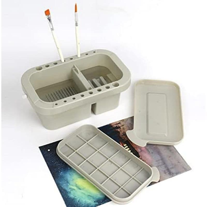 Limpador De Pincel , Bacia Com Suporte De Pincéis , Arruela , Bandejas , Para Pintura De Guache Acrílico A Óleo Aquarela