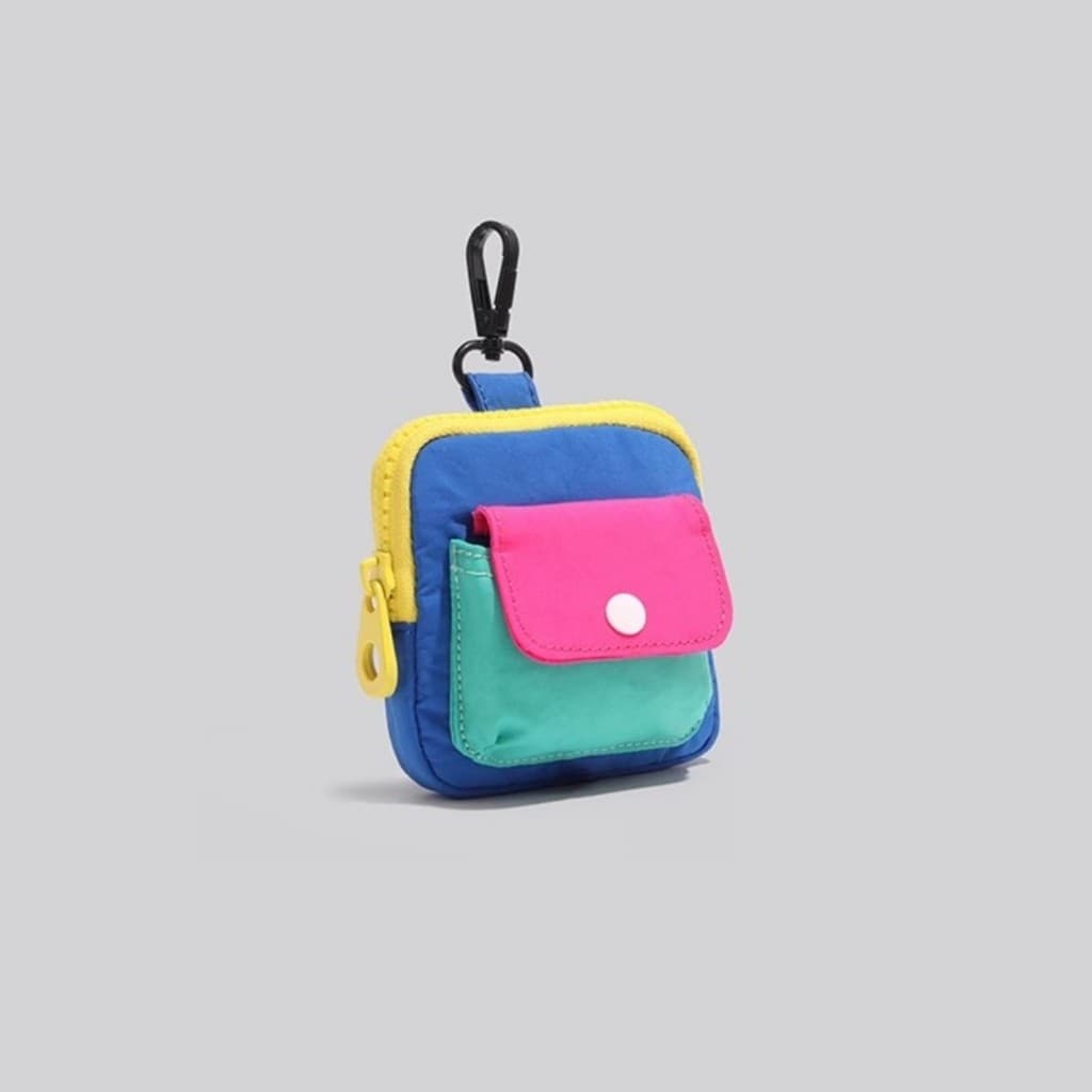 Carteira portátil pequena cor contrastante porta cartão pequeno Mini zíper fone de ouvido bolsa