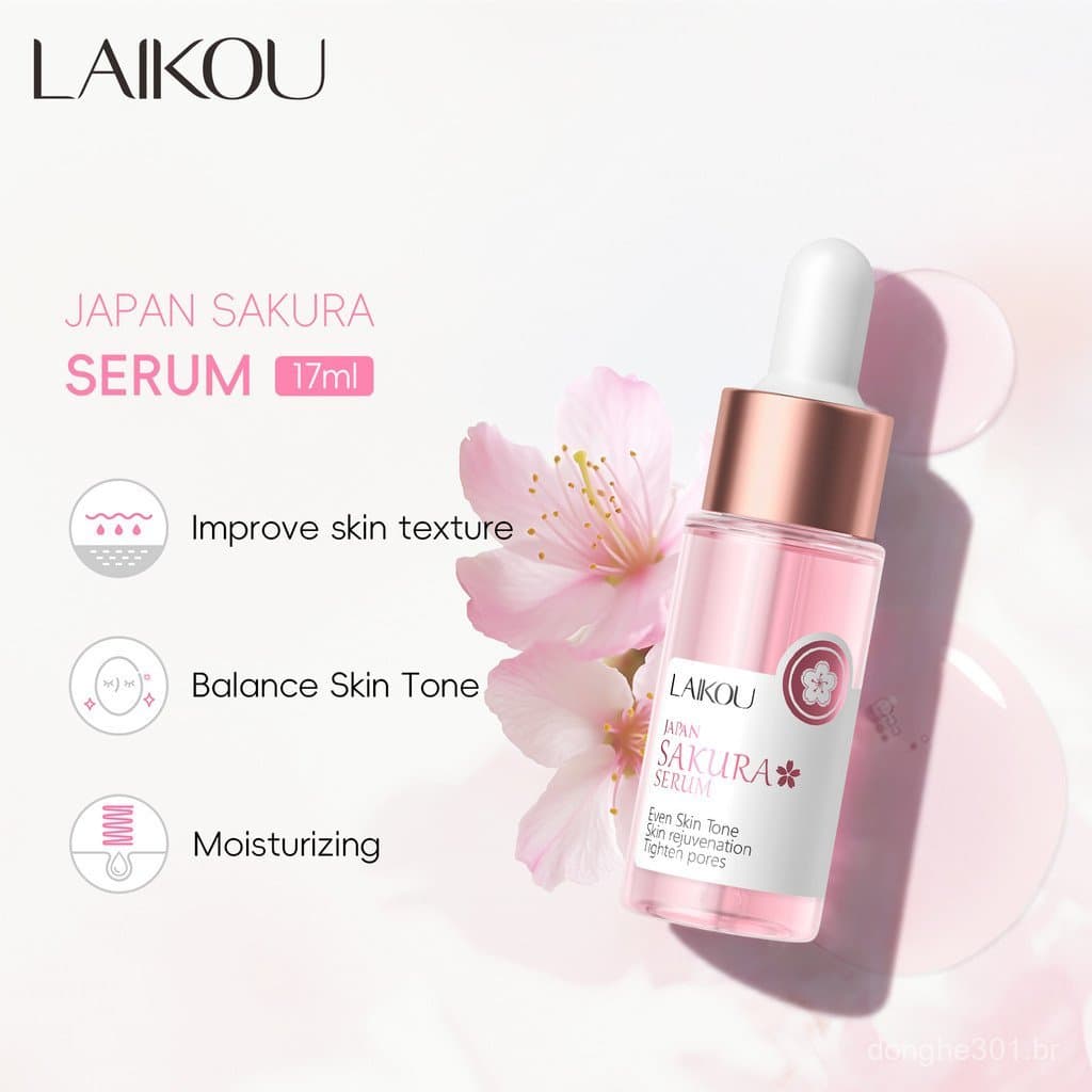 Essência de Flor de Cerejeira Japonesa LAIKOU para Remoção de Manchas e Rejuvenescimento da Pele 17ml