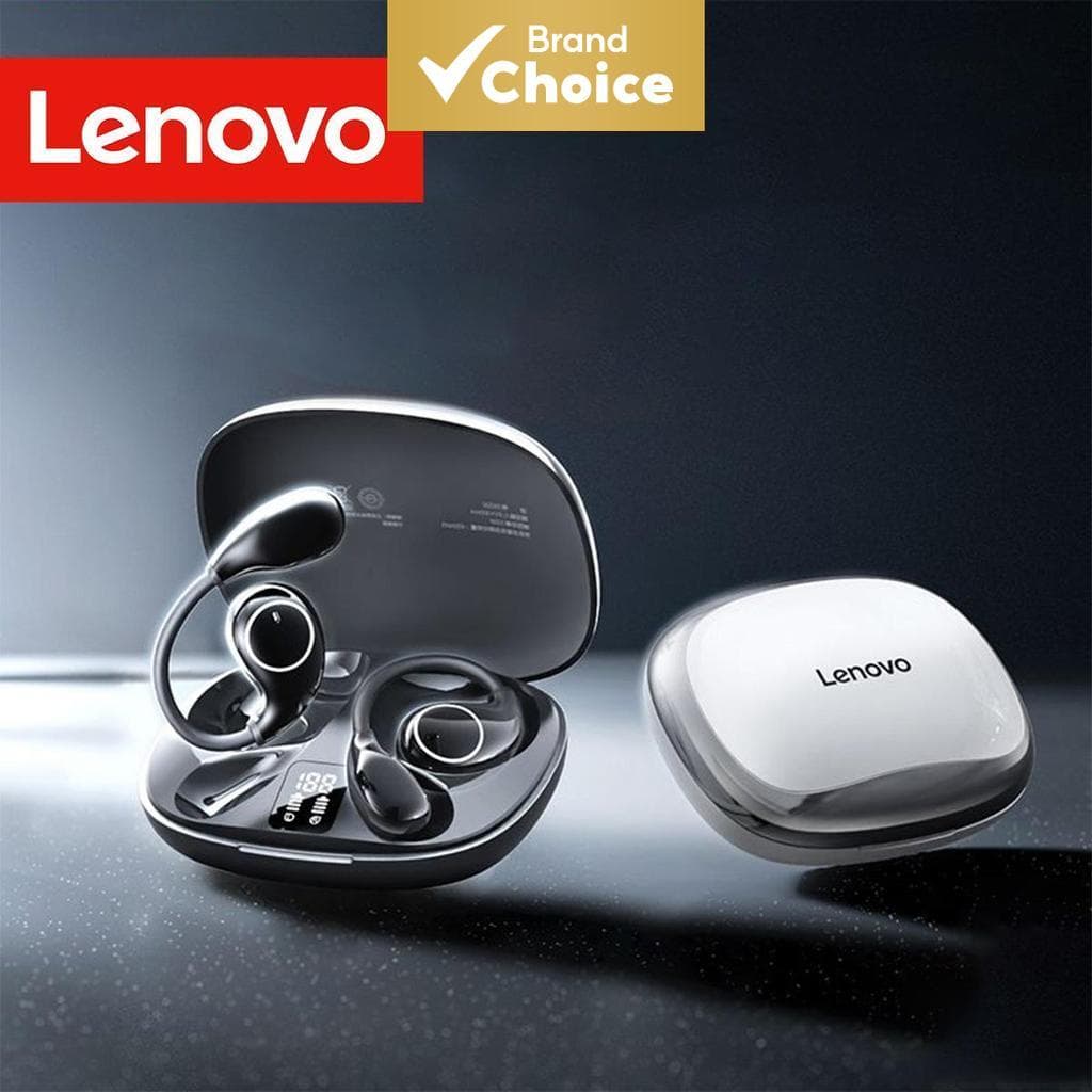 Fones de Ouvido Bluetooth 5.4 Lenovo TA320, à Prova d’Água, com Gancho Auricular, Anti-Queda, Esportivos, Bateria de