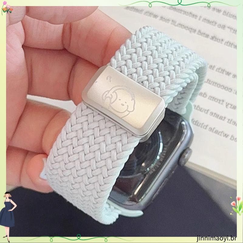 2.10.000 pessoas louvor novo estilo música filhote de cachorro trançado sucção magnética iWatch cinta S9 adequado para a