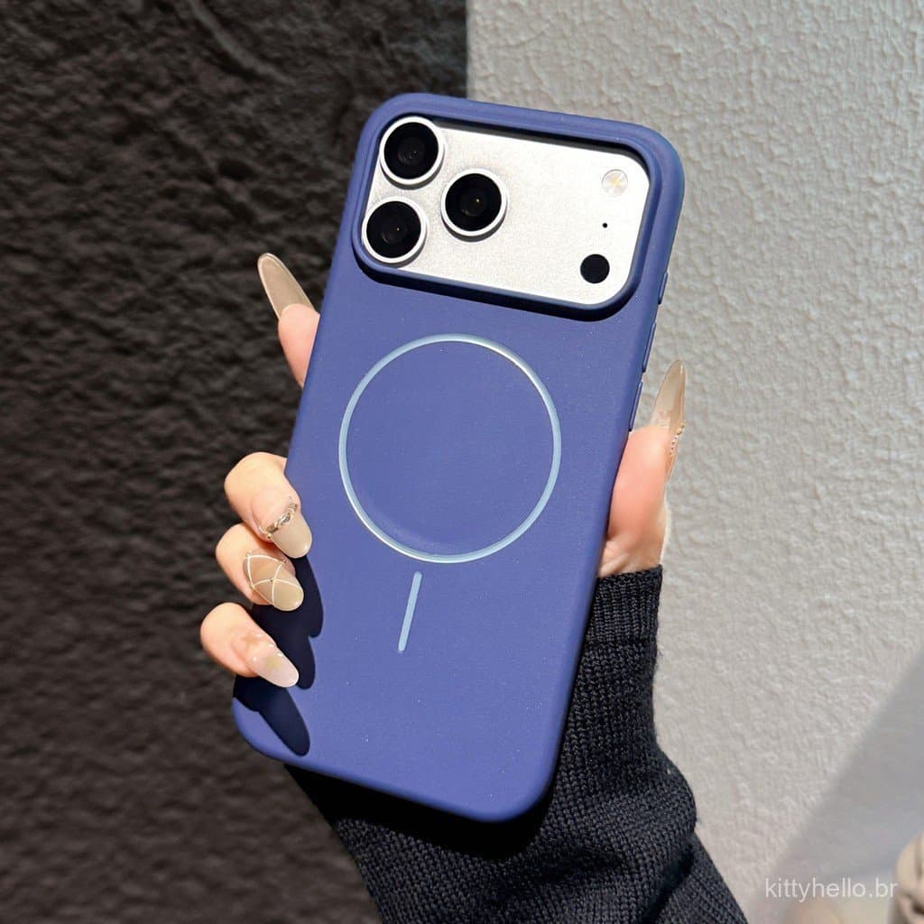 Capa magnética de textura fina adequada para iPhone 17 Pro Max, capa de silicone líquido para iPhone 16 Pro e iPhone 15/