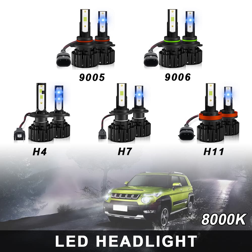 2 Peças 100W 8000K Azul Gelo Lâmpadas LED De Neblina Para H4/H7/H8/H9/H11/9006/HB4/9005/HB3