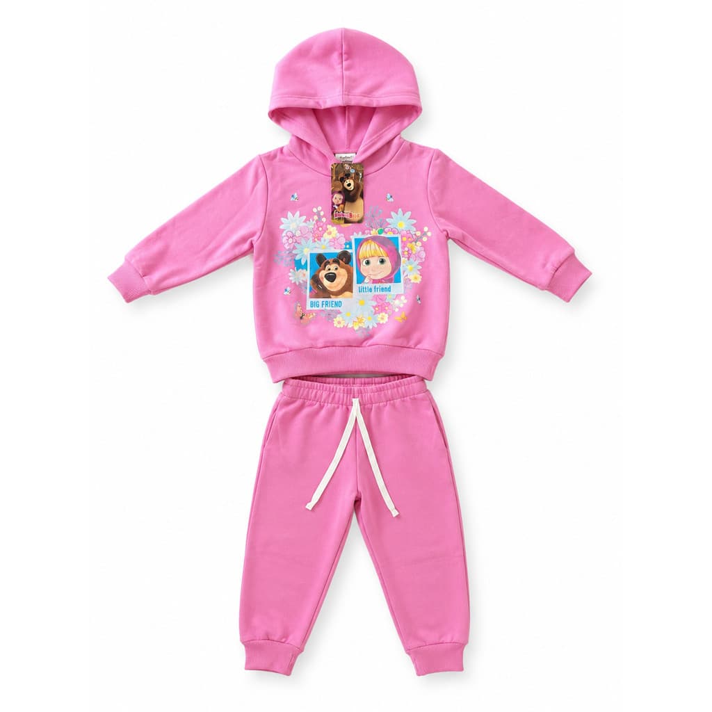 Conjunto de Moletom Infantil Menina Com Capuz - Tamanho 1