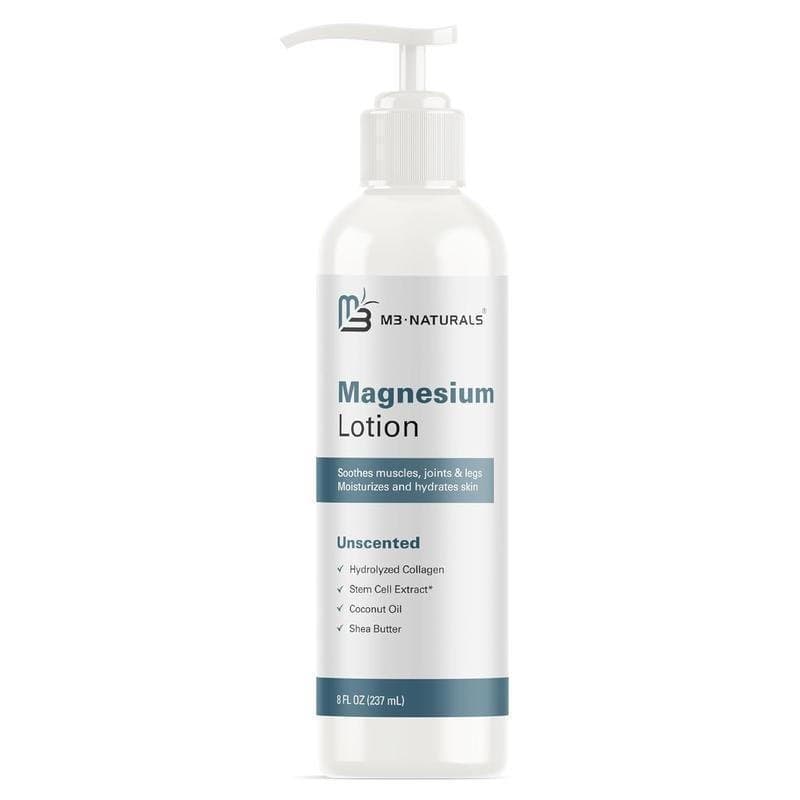 Loção de Magnésio M3 Naturals 8oz - Cuidado Corporal Hidratante e Calmante para Cãibras Musculares e Sono Reparador com
