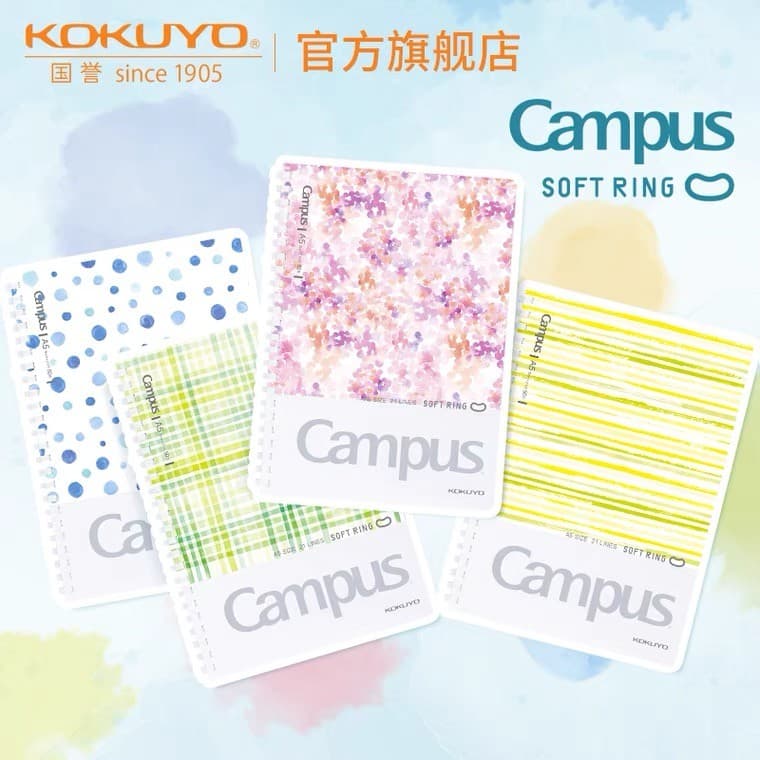 Japão kokuyo kokuyo aquarela sussurro bobina macia caderno espiral 8mm notebook capa de PVC à prova d'água