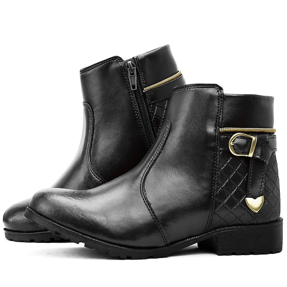 Bota Coturno Casual Feminina Casual Zíper SF Calçados