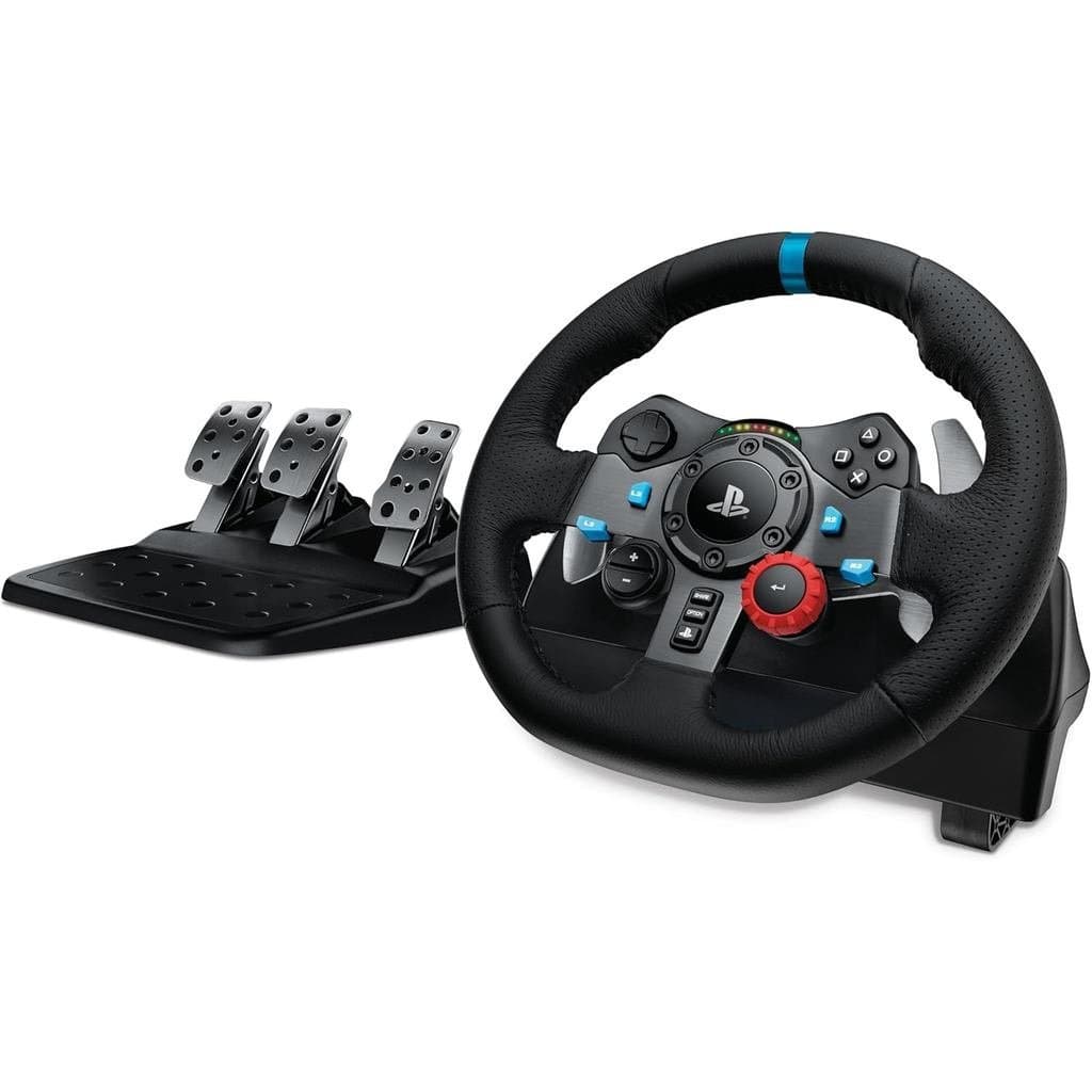 Volante de Corrida Logitech G29 Driving Force com Pedais de Chão, Feedback de Força Real, Alavancas de Câmbio em Aço Ino