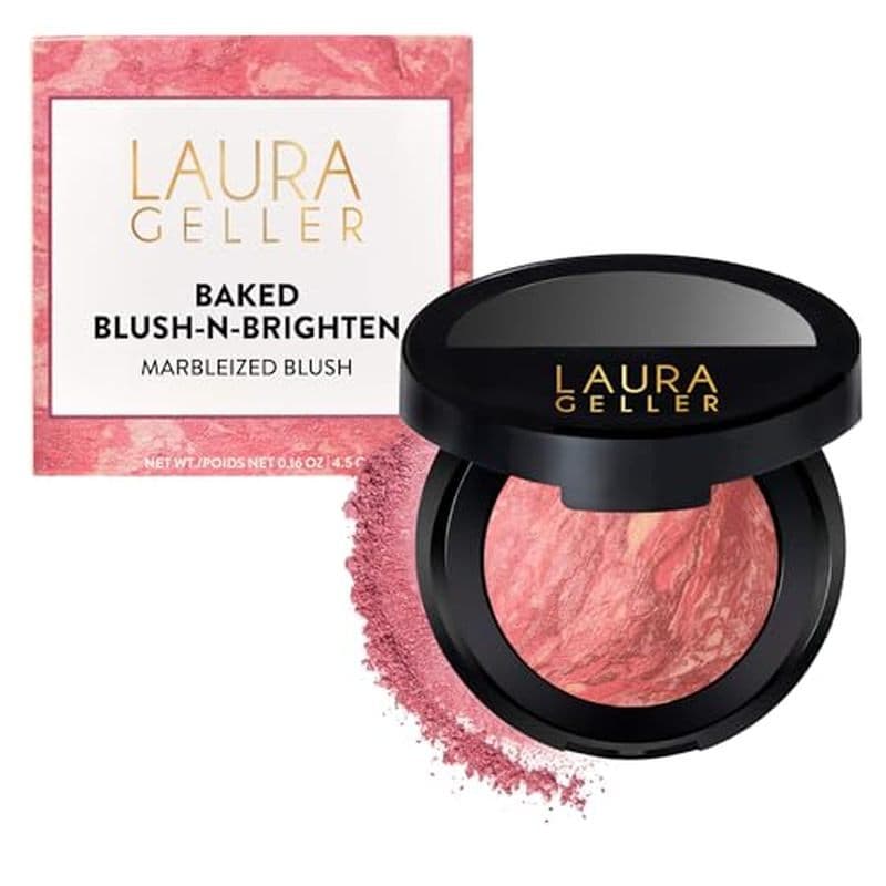 LAURA GELLER NEW YORK Baked Blush-n-Brighten Para Pele Madura-03 Ethereal Rose-Em Pó Não Se Destaca Linhas Finas-Acabame
