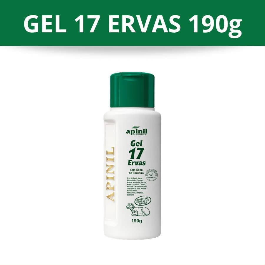 Gel 17 Ervas Apinil 190g com Sebo de Carneiro Corporal Relaxante Original VAL 11/2026