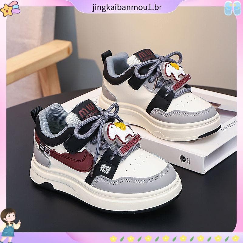 Sapatos esportivos infantis primavera outono novo estilo meninos meninas antiderrapante Velcro moda dos desenhos animado