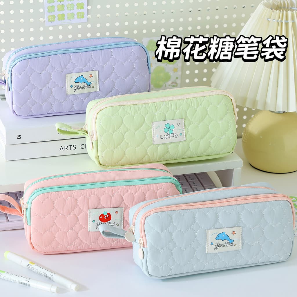 Estojo de algodão para meninas, bolsa de papelaria estilo ins de alto valor, 2025, novo estilo, bolsa de armazenamento m