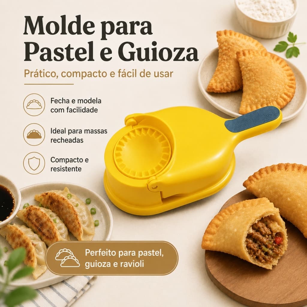 Modelador Forma Abre e Fecha Massas Mini Pastéis Risólis Bolinhos Ravioli E Guioza Restaurantes