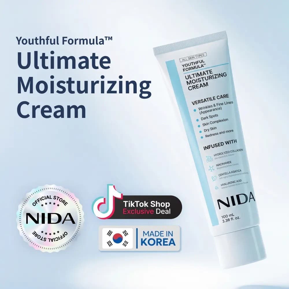 NIDA Fórmula Jovem Hidratante Supremo (100mL) / Colágeno, Niacinamida, Centella Asiática, Ácido Hialurônico / Rugas, Man