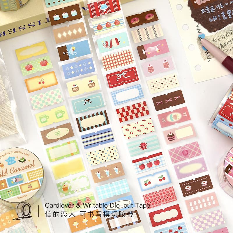 Washi Fitas Pré-Cortadas Fita Adesivos Para Scrapbooking Graváveis Kawaii Padrão Adesiva Rolos