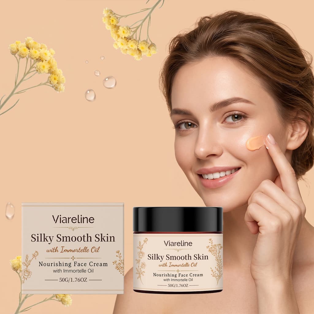 50g Creme Facial Sedoso E Suave Para Pele Com Óleo De Imortelle Hidratante Nutritivo Radiante Antienvelhecimento Cuidado