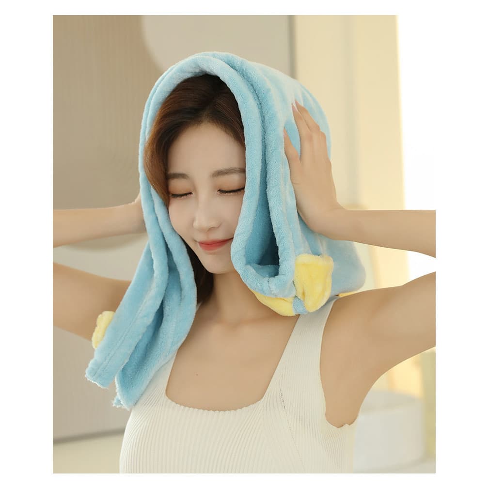 ❤️ Toalha De Cabelo De Secagem Rápida De Pato Fofo [Microfibra Fofa E Grossa] Absorção De Água Com Botão Ajustável