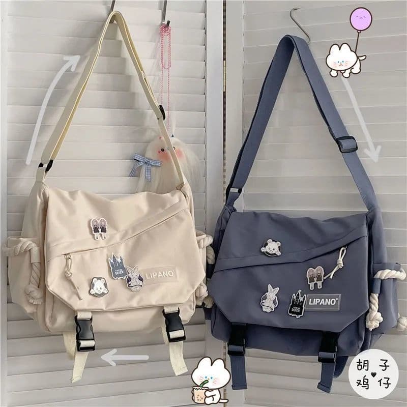Coreano coreano ins estilo grande capacidade bolsa de ombro masculino japonês Harajuku Retro ferramentas saco do mensage