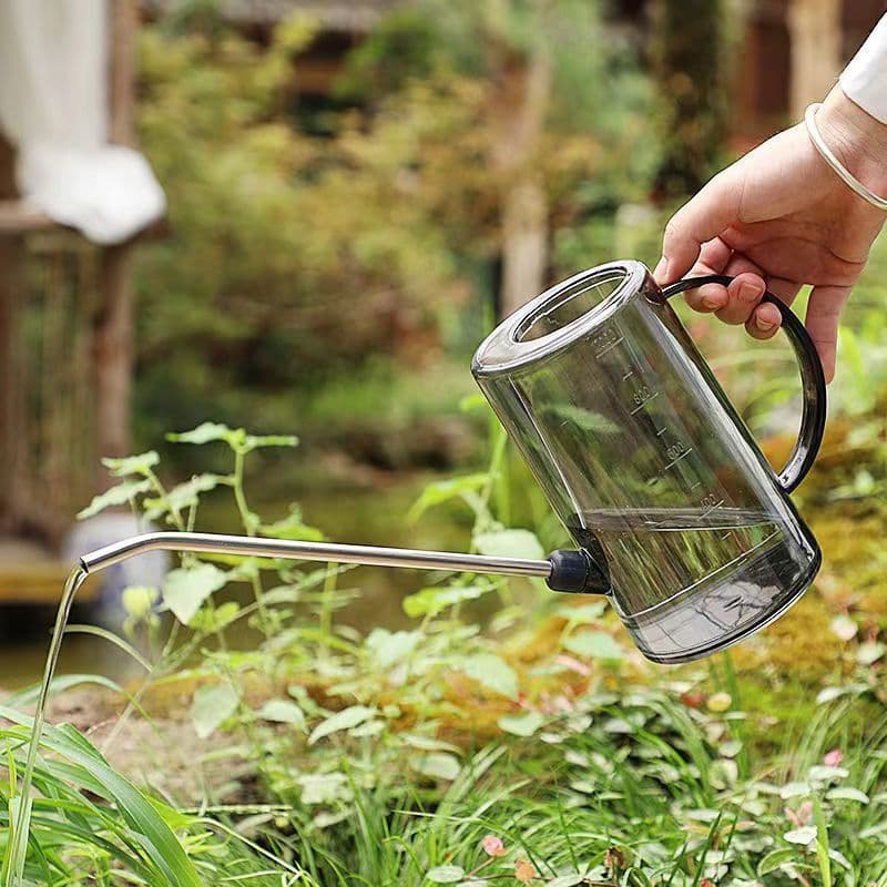 Aço inoxidável boca longa regador de plástico rega doméstica vaso de flores fertilizante pote Sprinkler rega em vaso fer